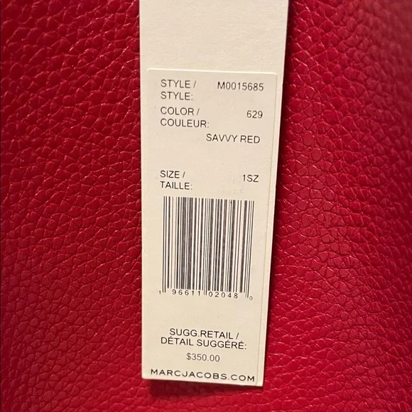Marc Jacobs Savvy Red Small Leather Tote — NWT - Picture 2 of 6